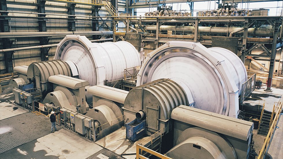 Two mills pictured at a mine site.