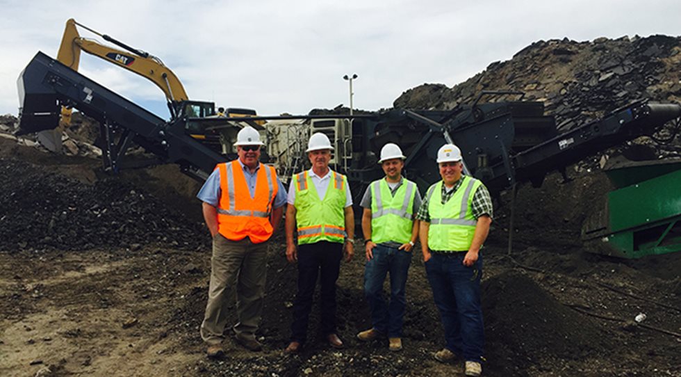 Ken Hearn of Wagner Equipment, Dave Shultejan, Adam Shultejan and Greg Jones at 120 85 LLC site