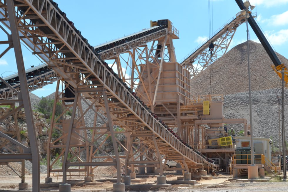 Marble Falls stationary crushing plant.