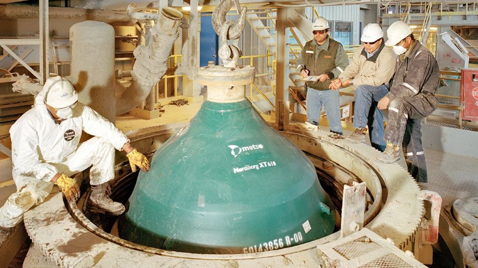 Cone crusher mantle serviced.