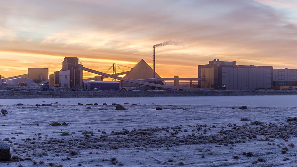 A view on the Boliden Kevitsa mine during the winter.