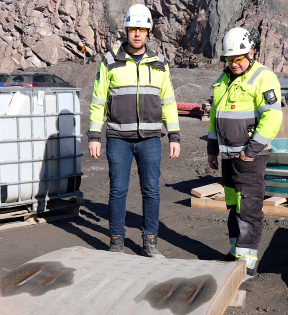 Tällä Metson erikoisvalmisteisella leukamurskaimen MX-kulutusosalla Inkoon laitoksessa murskattiin kuluttavaa kiveä yli 400 000 tonnia.