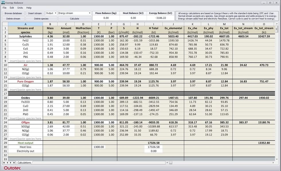 Exergy Balance Module