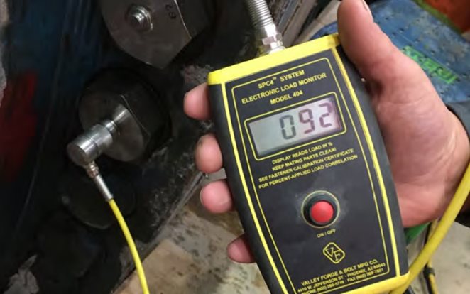 Bolt preload can easily be measured with instrumented bolts