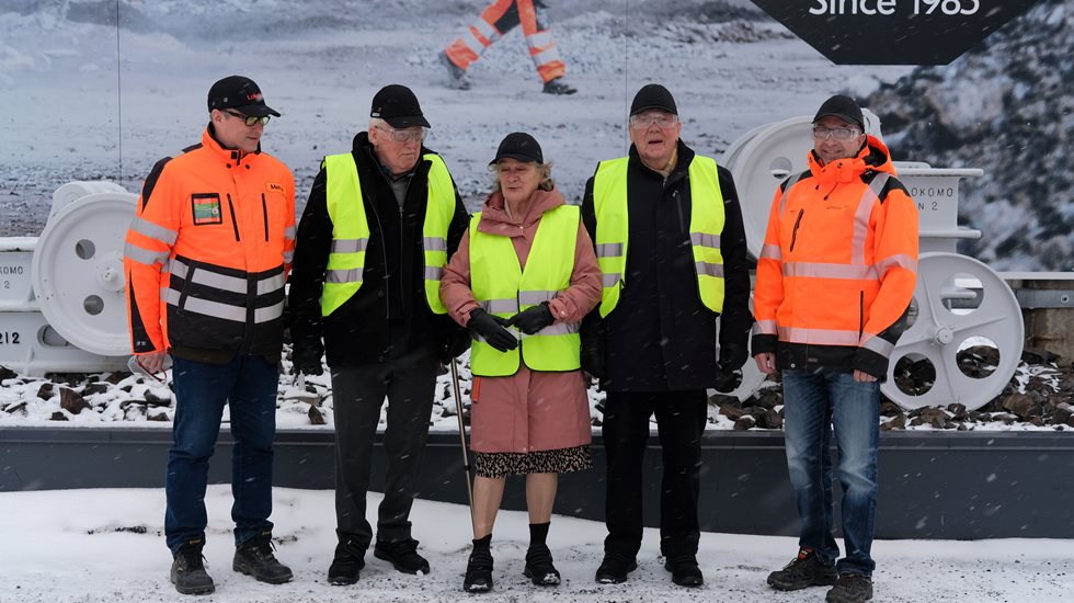 People in front of museum crushers