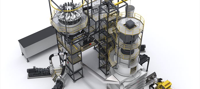 Stirred mill plant unit