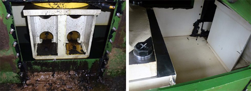  Seals with excessive contamination and seals cleaned