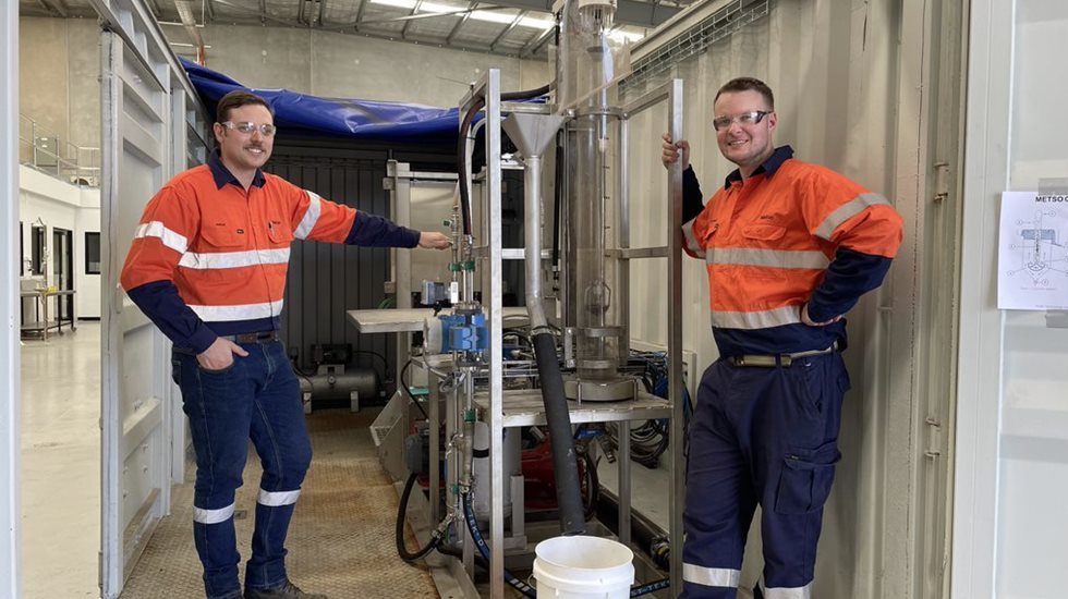  Josh Pethick, Technology Manager, Mining Filters & Jyry Niskala, Technology Manager, Flotation by the Concorde Cell Test Unit.