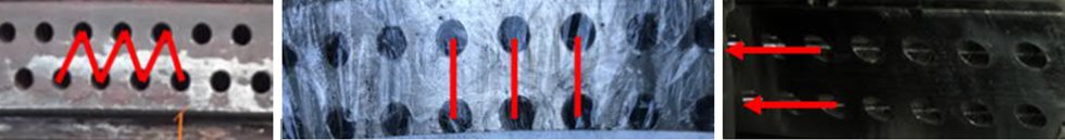From left to right: V1 – Staggered, V2 – Aligned, V3 - Swirl
