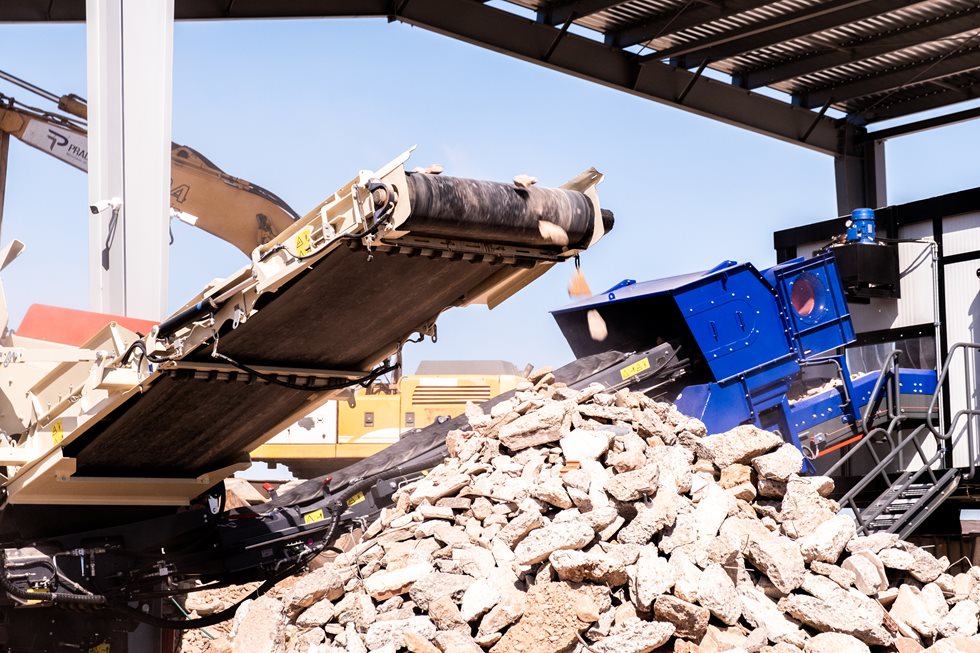 The light materials such as cardboard and plastic are being sorted and recycled. 