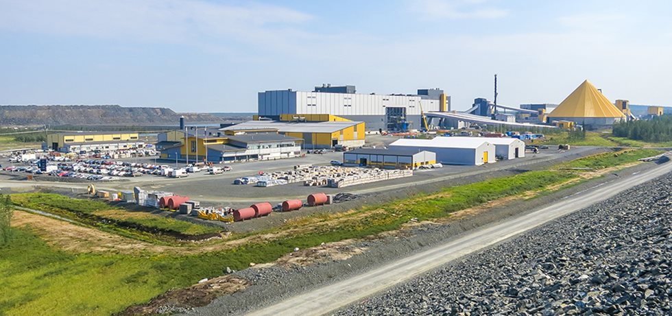 Boliden Kevitsa's premises pictured from a distance.