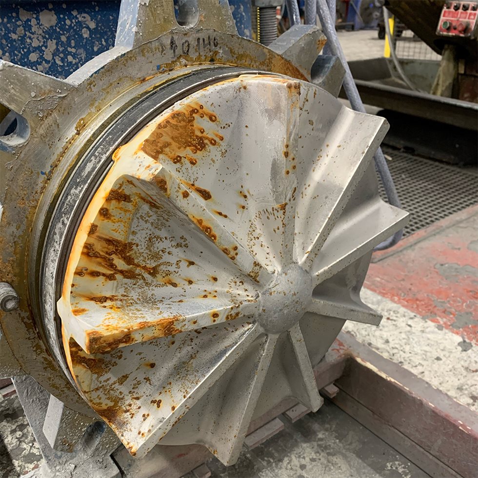 Detail of Metso Outotec Orion HM150 pump