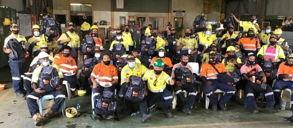 OTML team celebration after successfully completing the second upgrade. The Ok Tedi “A” team. 