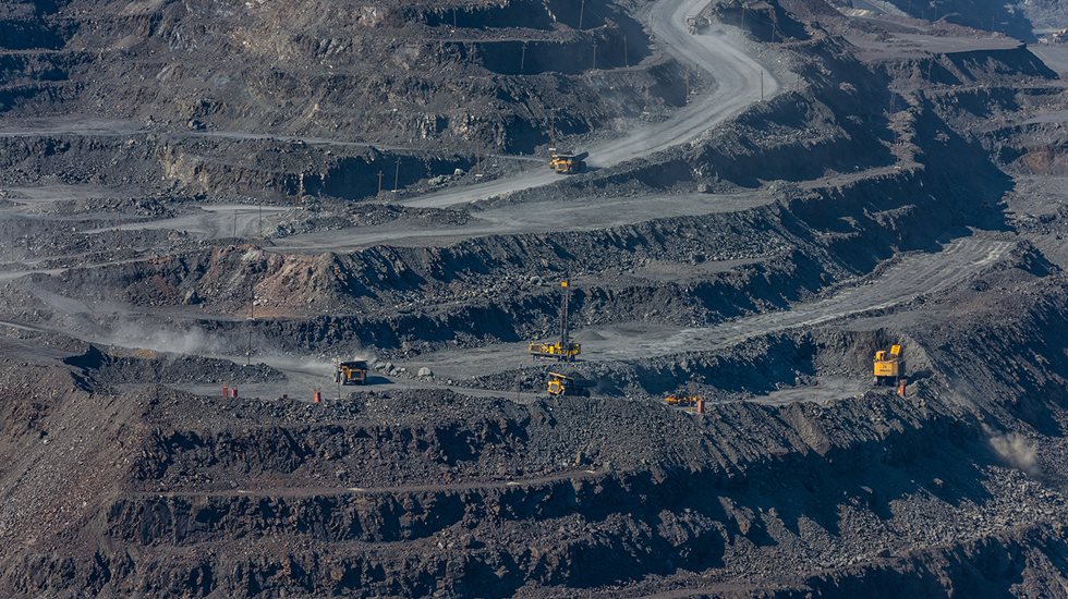 Poltava iron ore mine view.