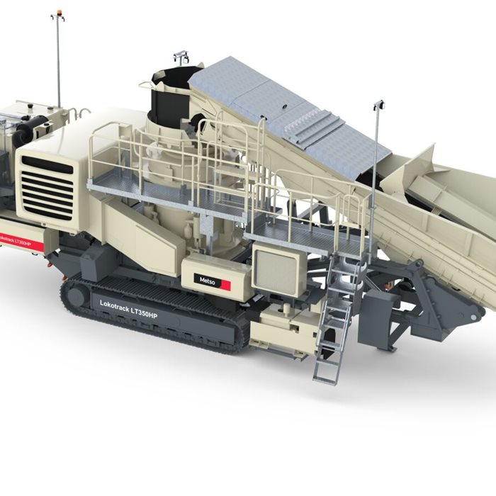 Lokotrack LT350HP mobile cone crusher with belt feeder