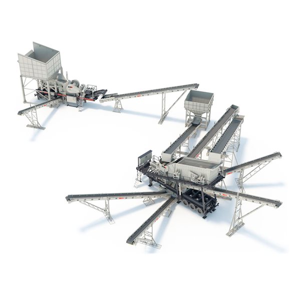 Quick to set up with pre-designed crushing stations