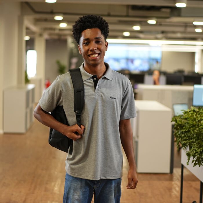 Smiling Metso employee looking at the camera.